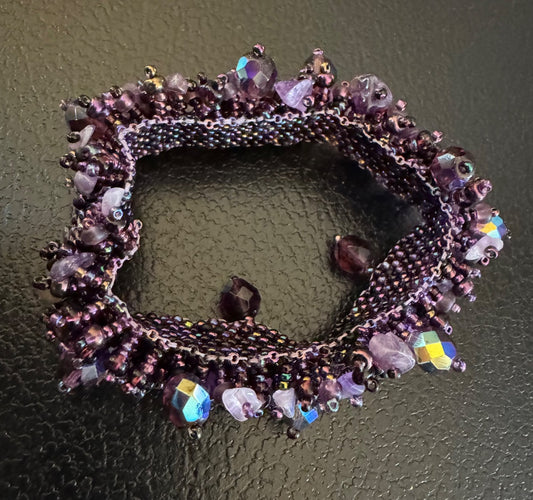 Purple woven magnetic bracelet