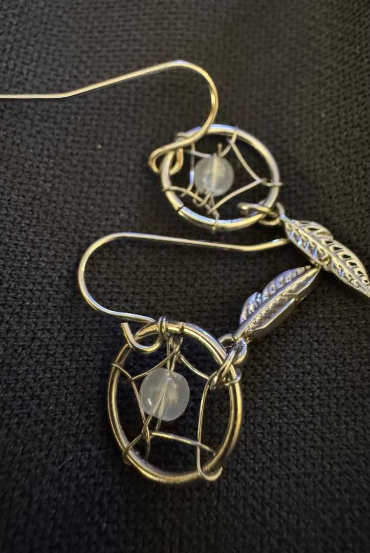 Small dream catcher earrings