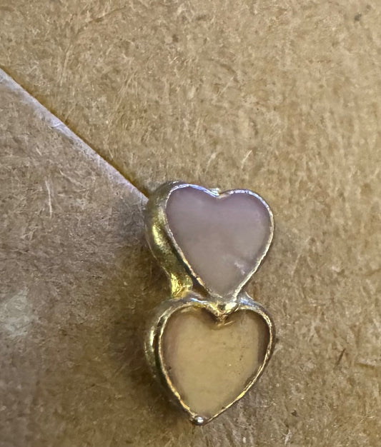 Tiny 2 heart stud earrings