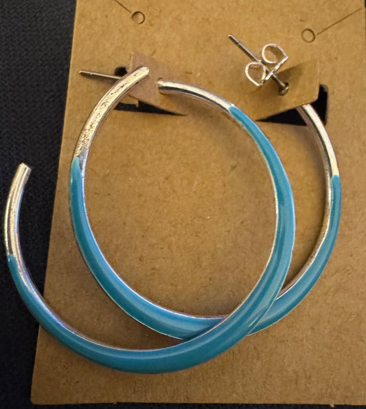Light blue hoop earrings