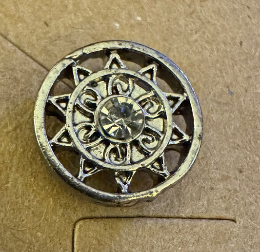 Silvertone small circle earrings