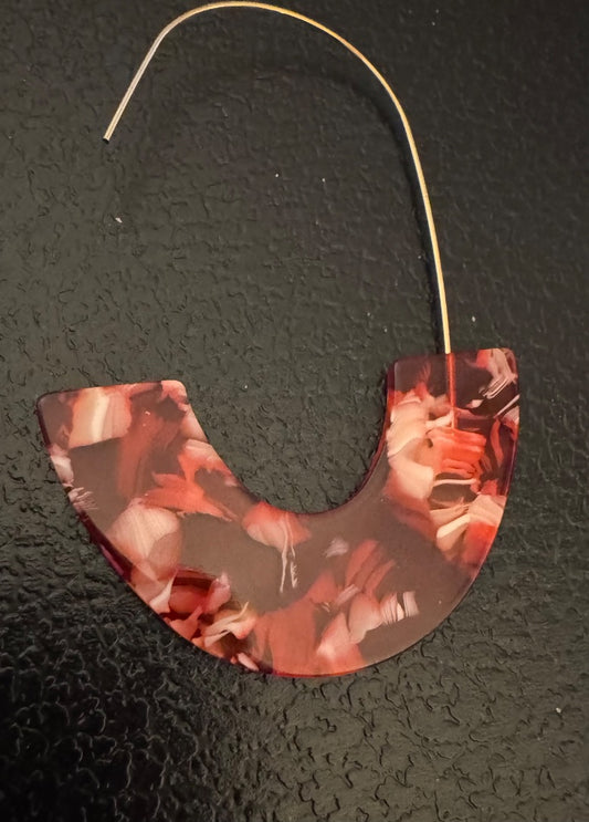 Art Deco Lucite half circle earrings