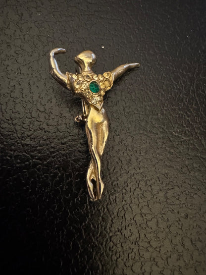 Goldtone Male Ballet Dancer brooch