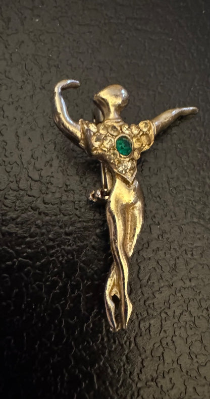 Goldtone Male Ballet Dancer brooch