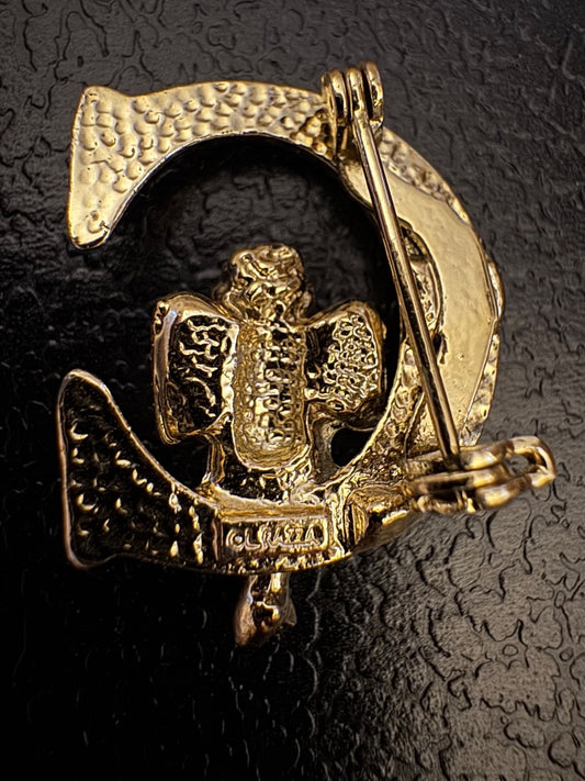 LucaRazza goldtone Angel C brooch