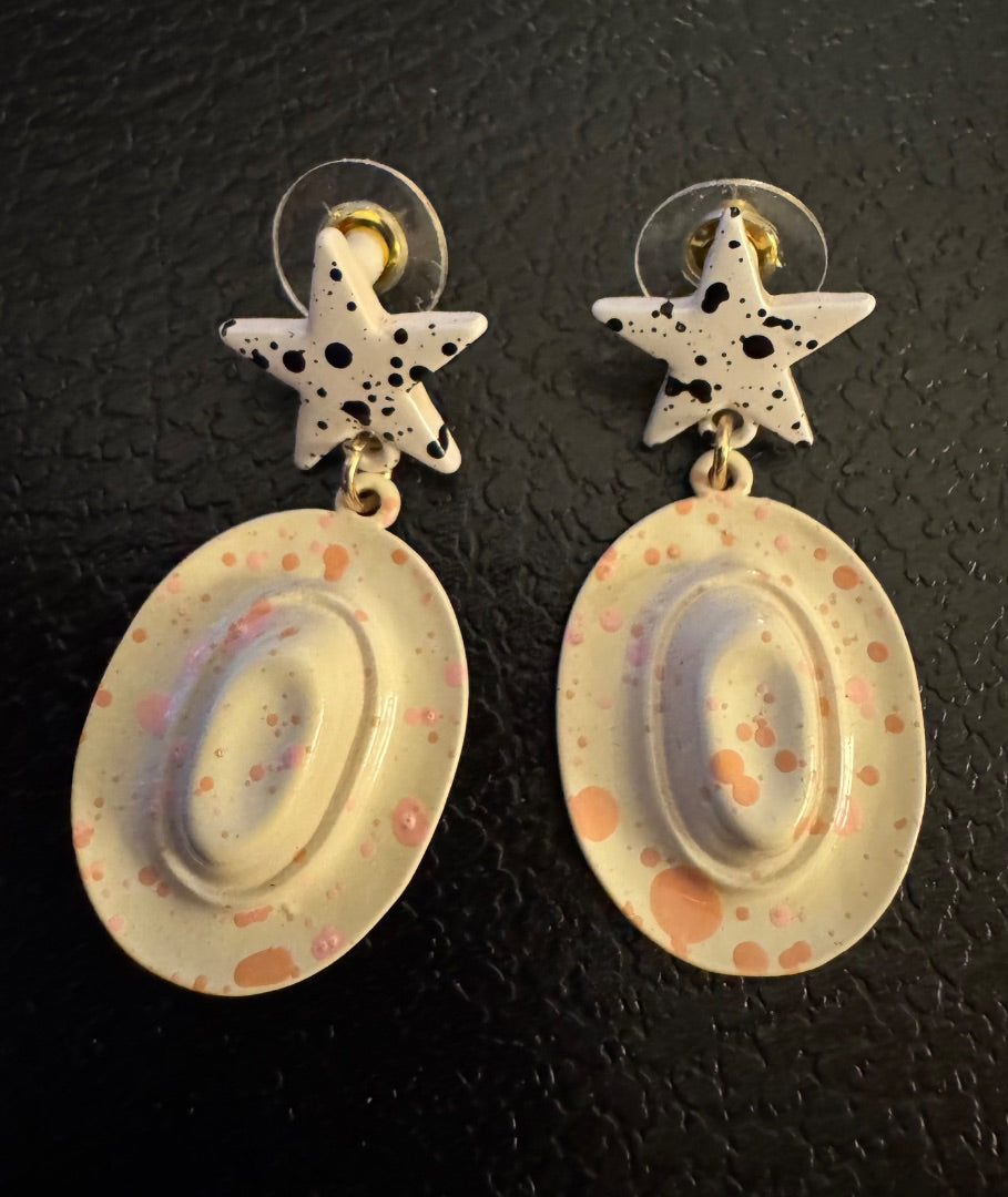 Cowgirl hat earrings