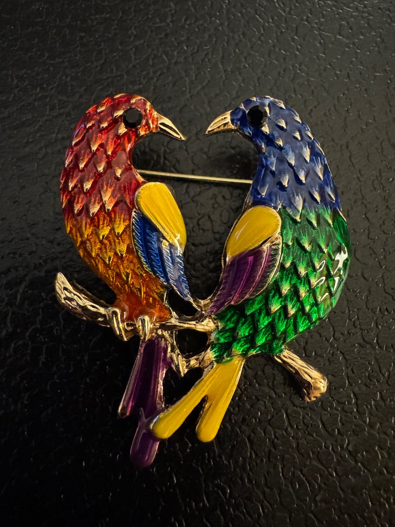 Two Parrot Brooch