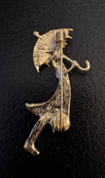 Girl with Umbrella brooch
