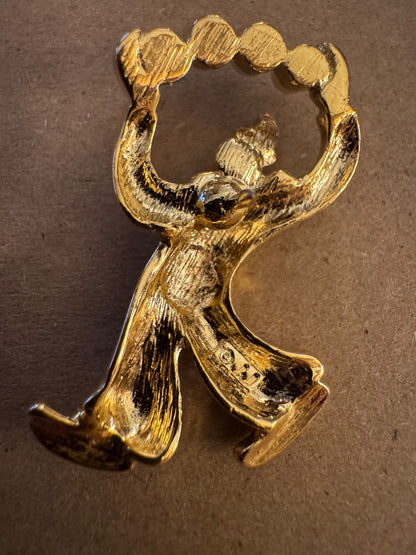 Gold Tone JJ Clown push pin