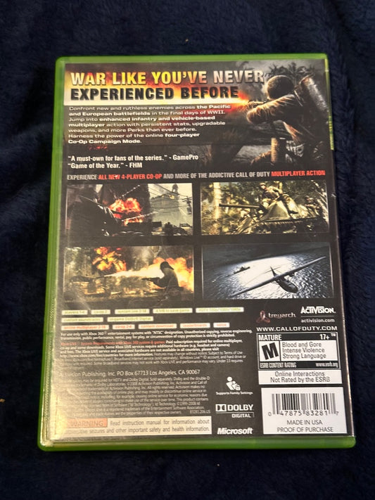 Xbox 360 Call of Duty World at War, 6 x 4 x 1