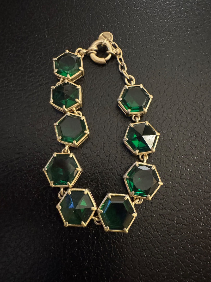Goldtone Green bracelet