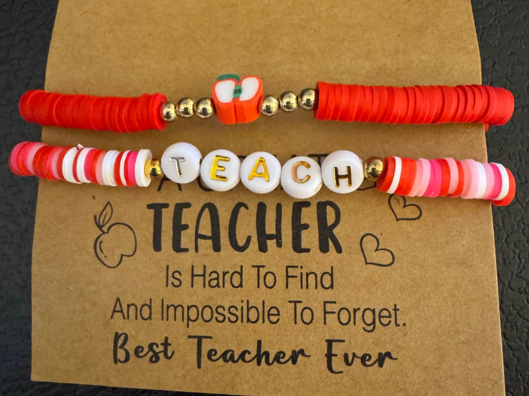 Two Great Teacher stretchy bracelets