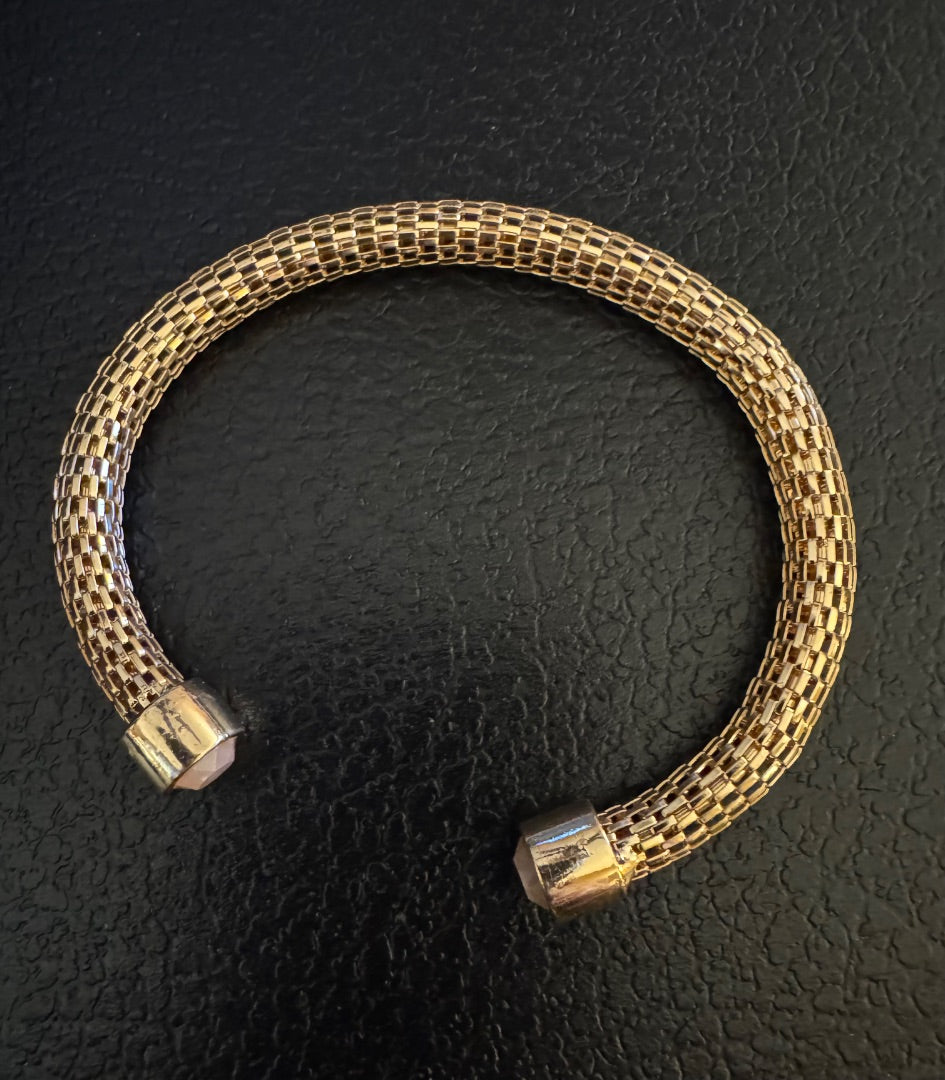 Goldtone mesh cuff bracelet