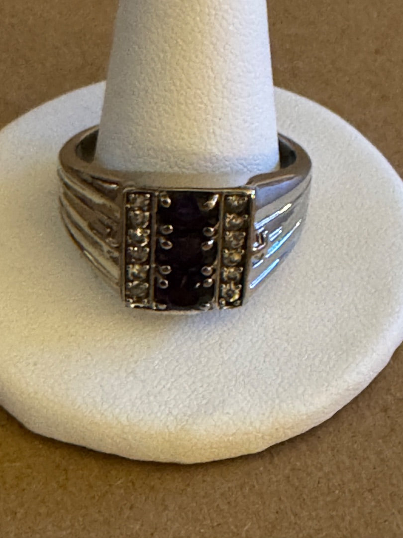 Amethyst StainlessSteel ring size 13