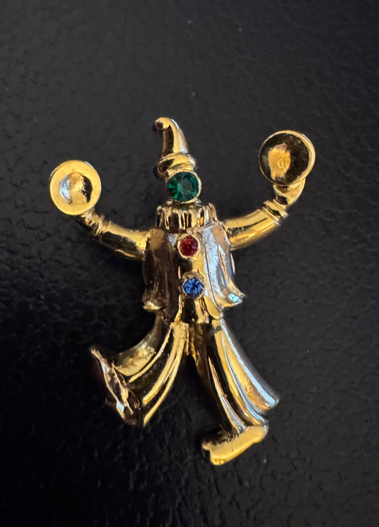 JJ GoldTone Clown 2 Pushpin