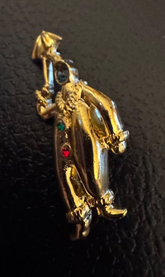 JJ Goldtone Clown pushpin 3