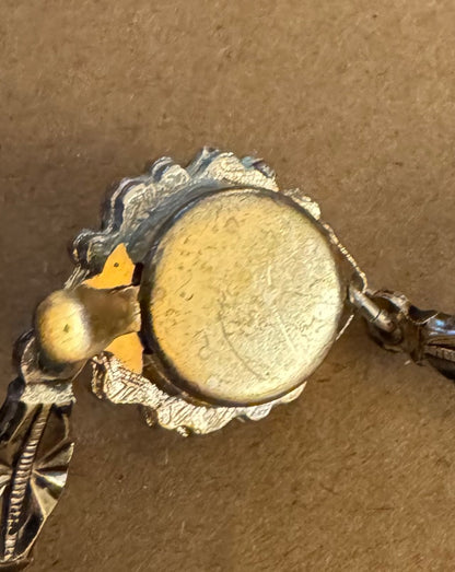 Multi color goldtone/cap double clasp necklace