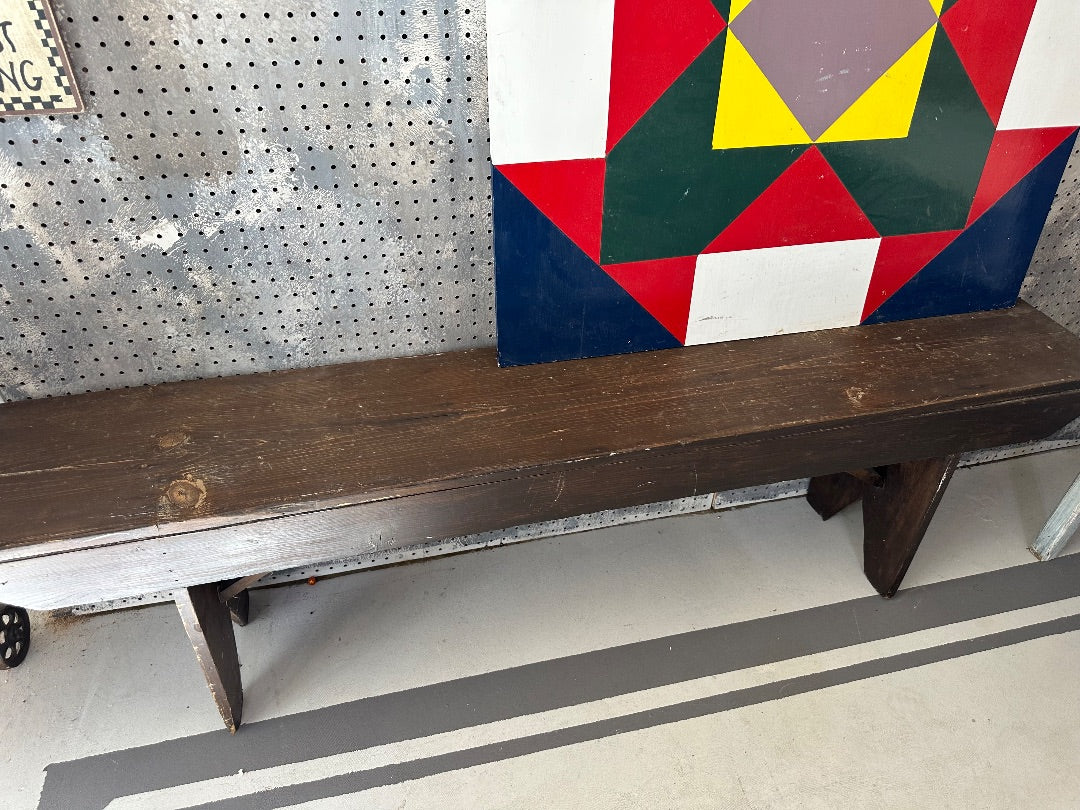 Large brown bench
