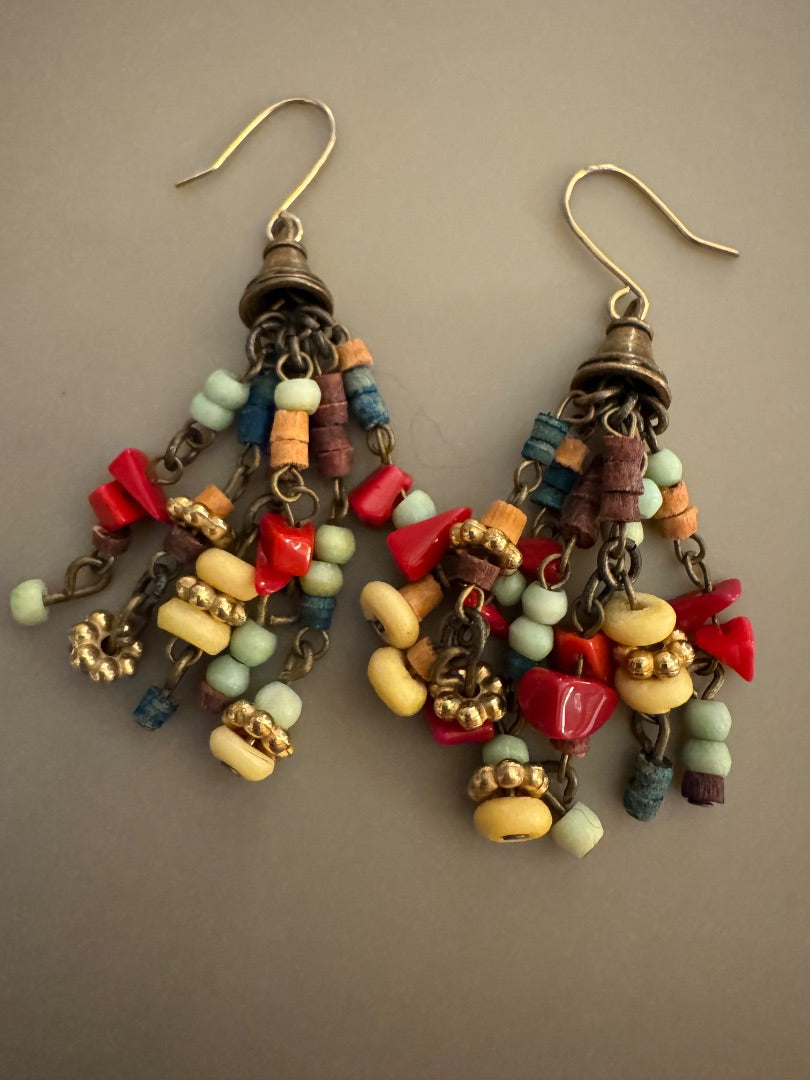 Multicolor bali dangle earrings