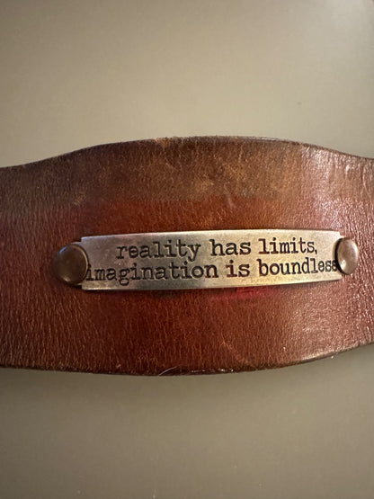 Leather Reality/Imagination cuff