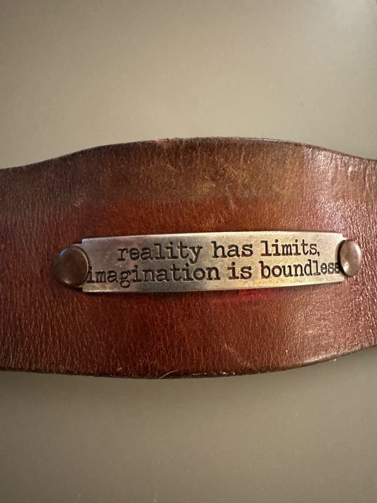 Leather Reality/Imagination cuff