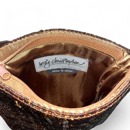 Brown Beaded Square Purse