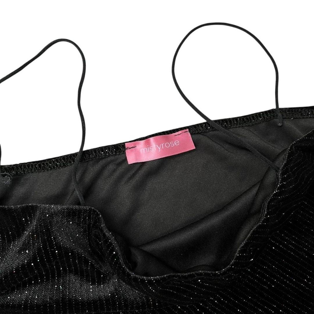 Black Sparkly Crop Tank, M/L
