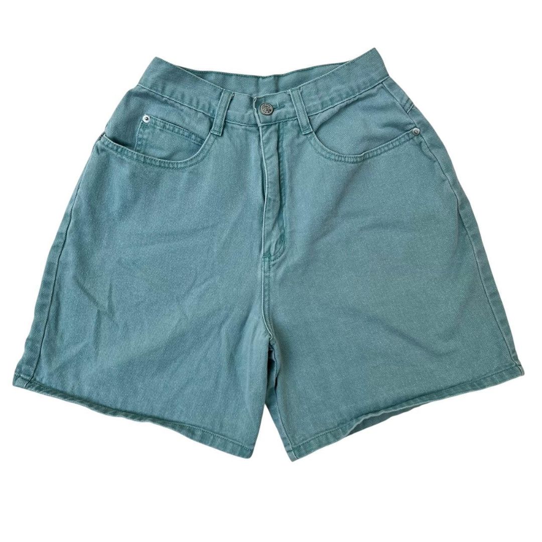 Vintage Seafoam Green High-Waist Shorts, 00