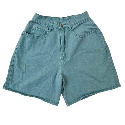 Vintage Seafoam Green High-Waist Shorts, 00