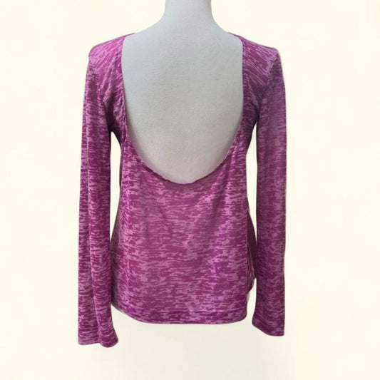 Pink Sheer Open Back Top, M