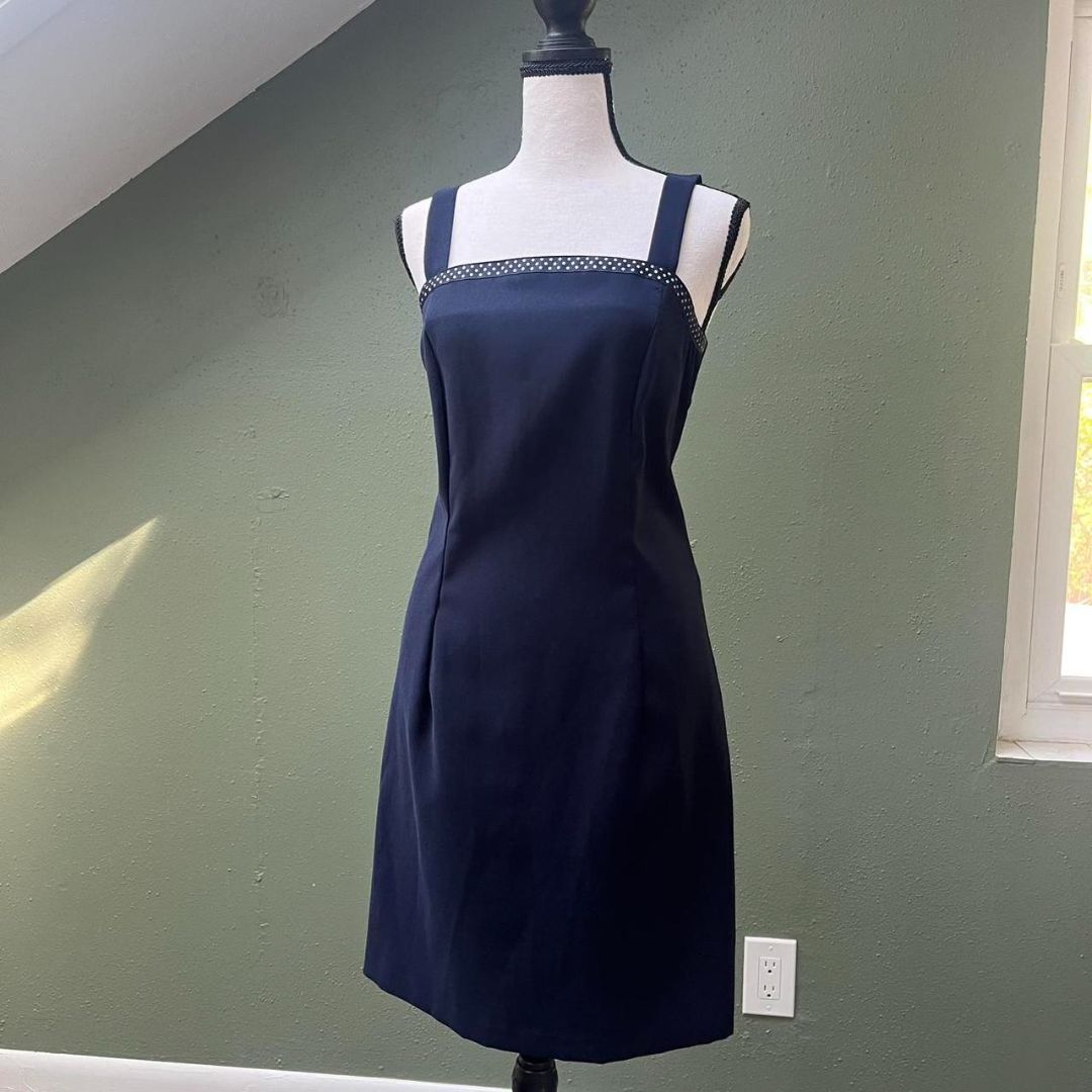 Y2K Navy Formal Dress, 6/S