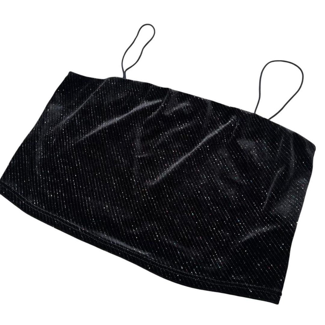 Black Sparkly Crop Tank, M/L