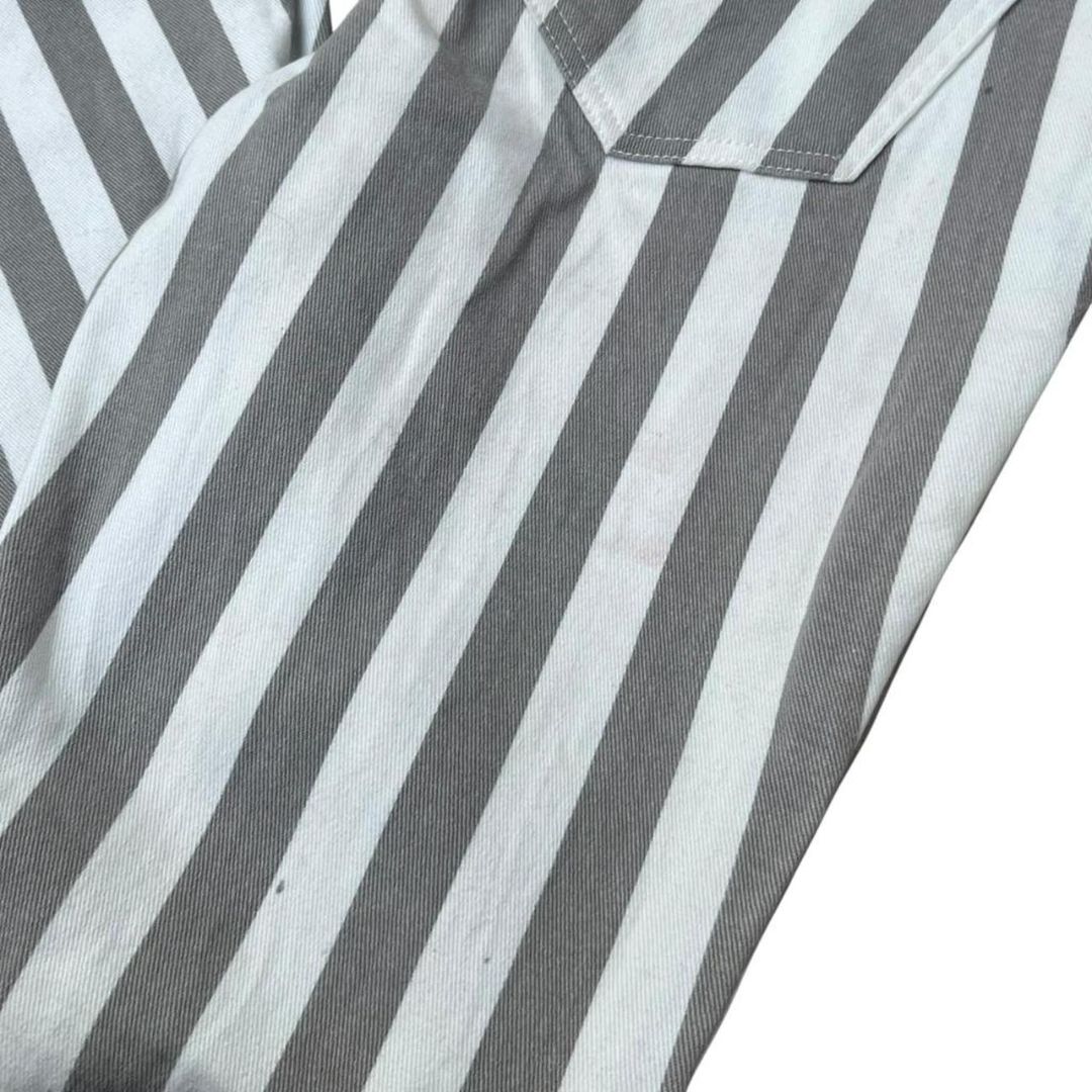 Gray Striped Bellbottom Pants, S