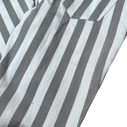 Gray Striped Bellbottom Pants, S