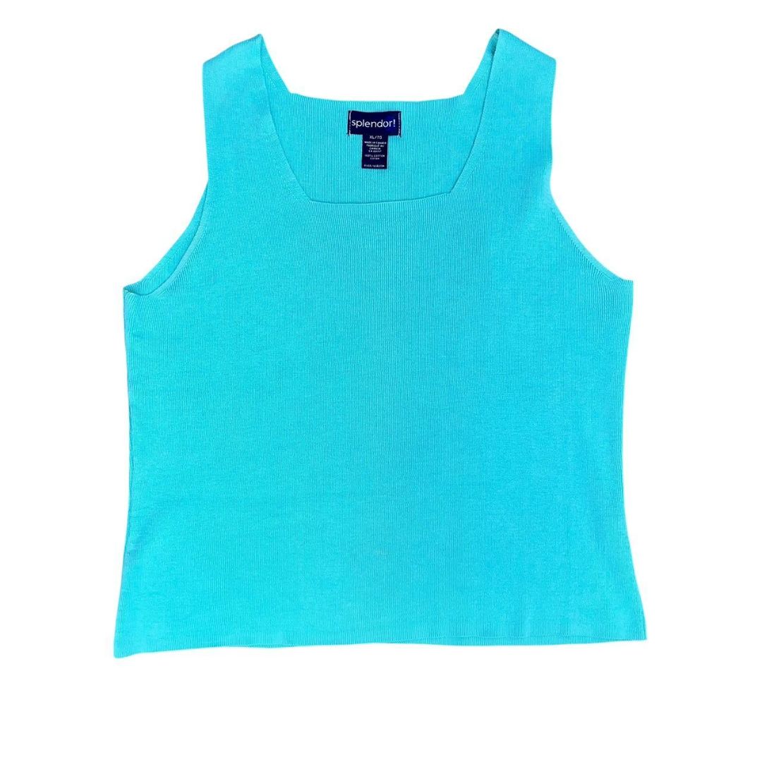 Aqua Blue Y2K Sleeveless Top, XL