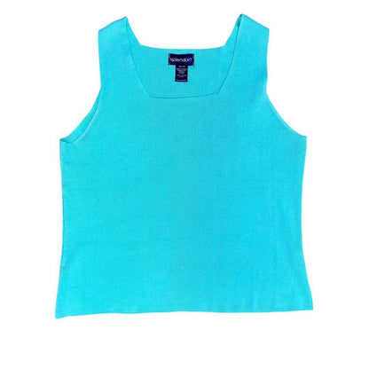Aqua Blue Y2K Sleeveless Top, XL