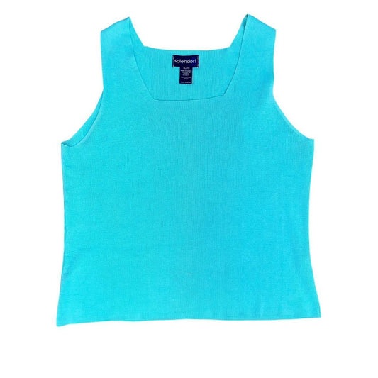 Aqua Blue Y2K Sleeveless Top, XL