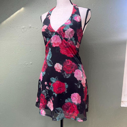 Wild Fable Rose Mesh Halter Dress, XXS-S