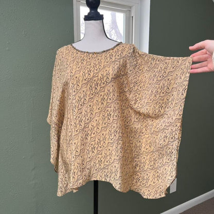 Vintage Silk Batwing Blouse, OS
