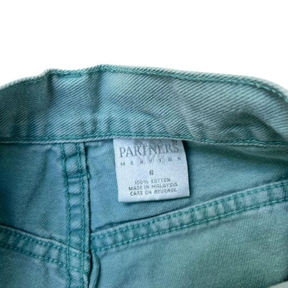 Vintage Seafoam Green High-Waist Shorts, 00