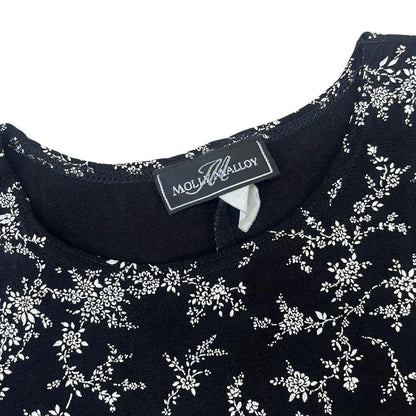 Vintage Slinky Black Whimsygoth Mini Dress, M