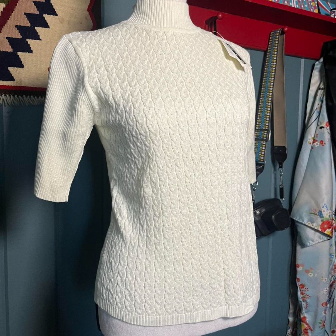 NWT Off-White Cableknit Sweater Tee, M/L