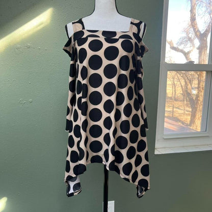 Y2K Polka Dot Off Shoulder Top, S