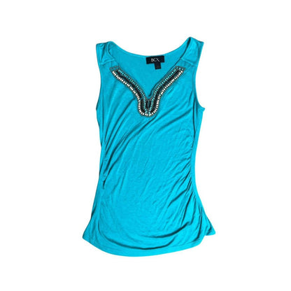 Y2K Beaded Teal Tank Top, S/M