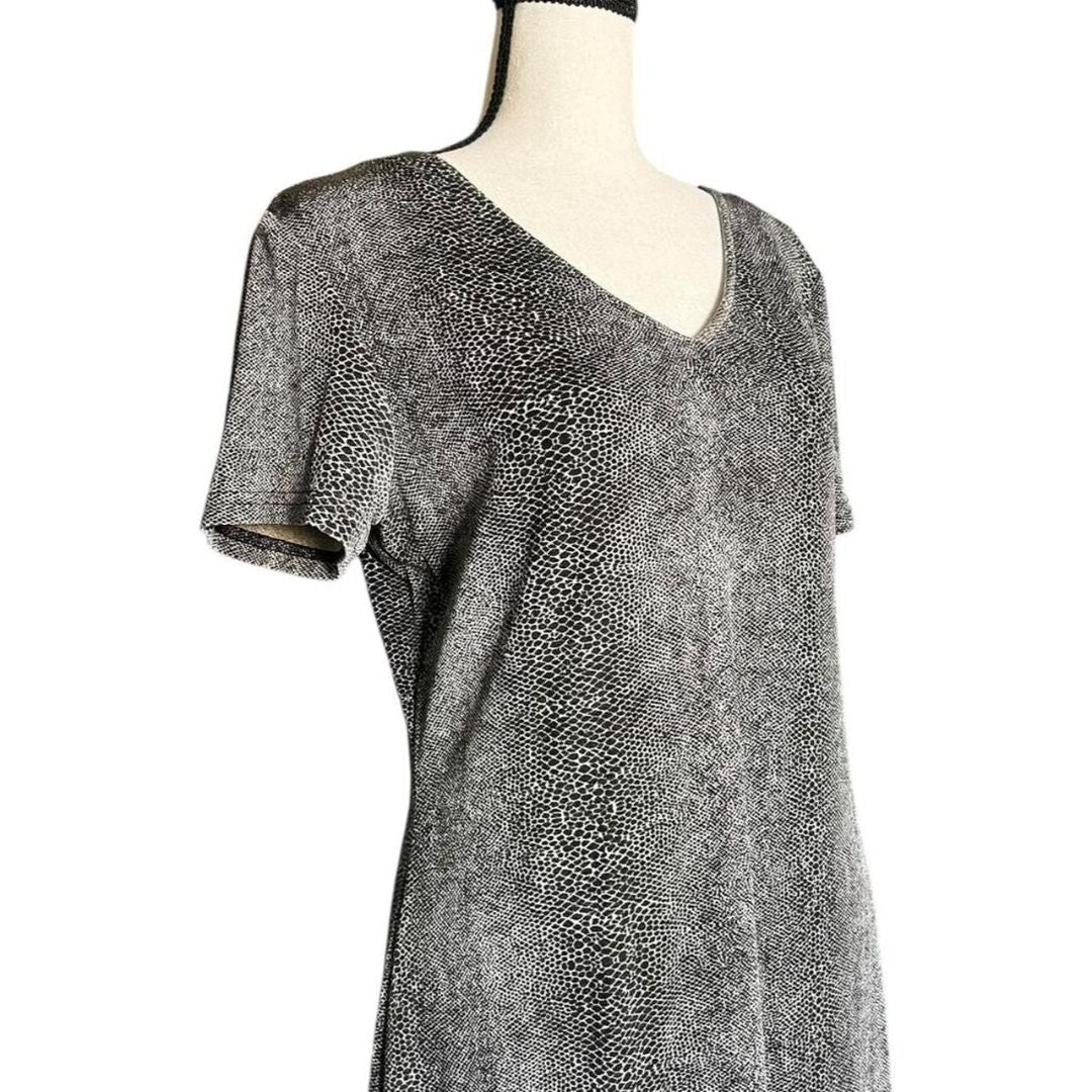 Slinky Gray Snake Print Dress, M/L