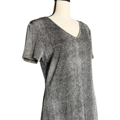 Slinky Gray Snake Print Dress, M/L
