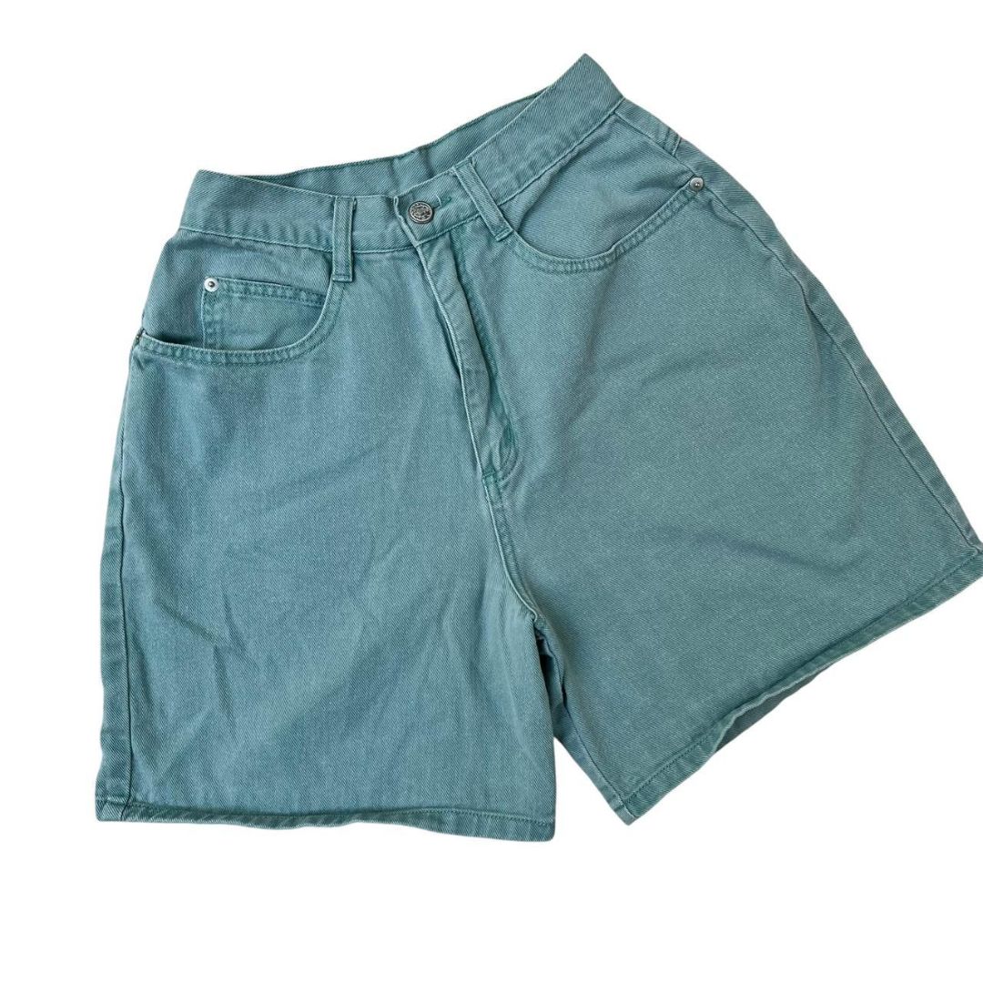 Vintage Seafoam Green High-Waist Shorts, 00