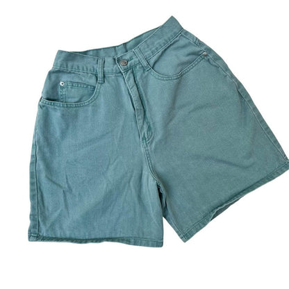 Vintage Seafoam Green High-Waist Shorts, 00