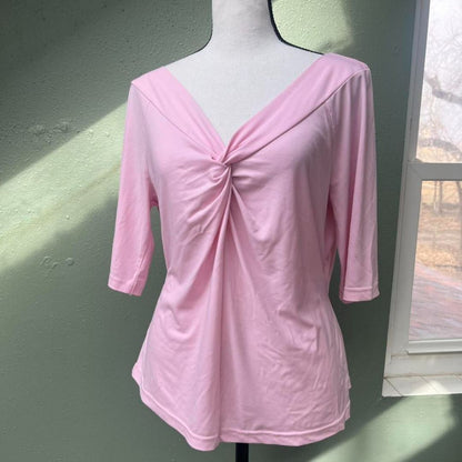 Y2K Pink Twist Blouse, L