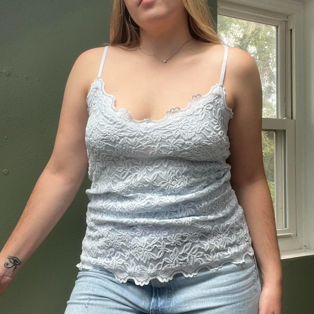 Light Blue Lace Cami, L/XL